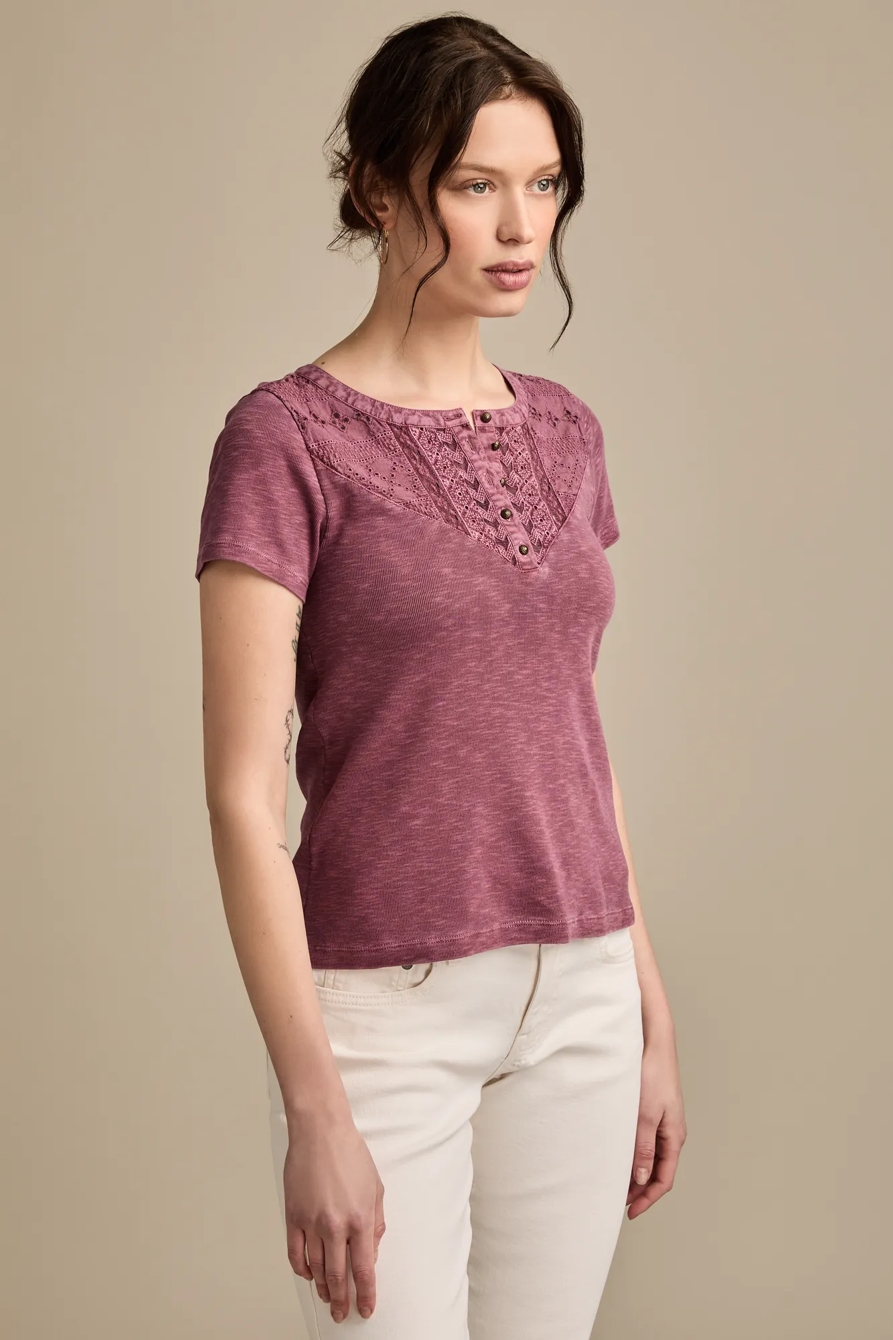 CUTWORK HENLEY TEE, image 4