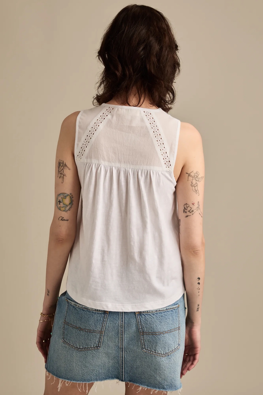 EMBROIDERED NOTCH NECK TANK, image 5