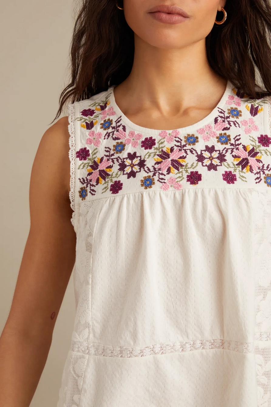 EMBROIDERED YOKE TANK