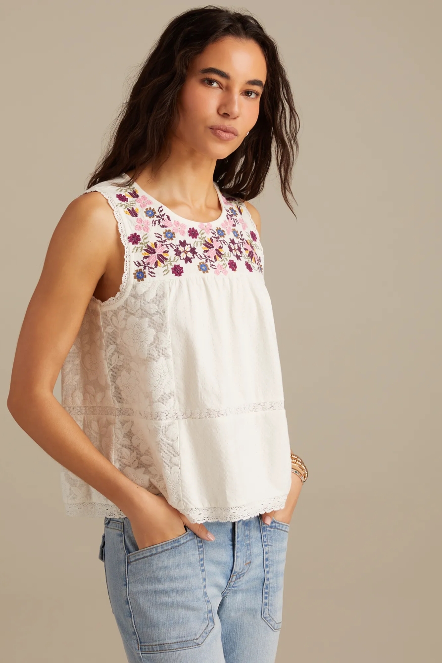 EMBROIDERED YOKE TANK, image 4