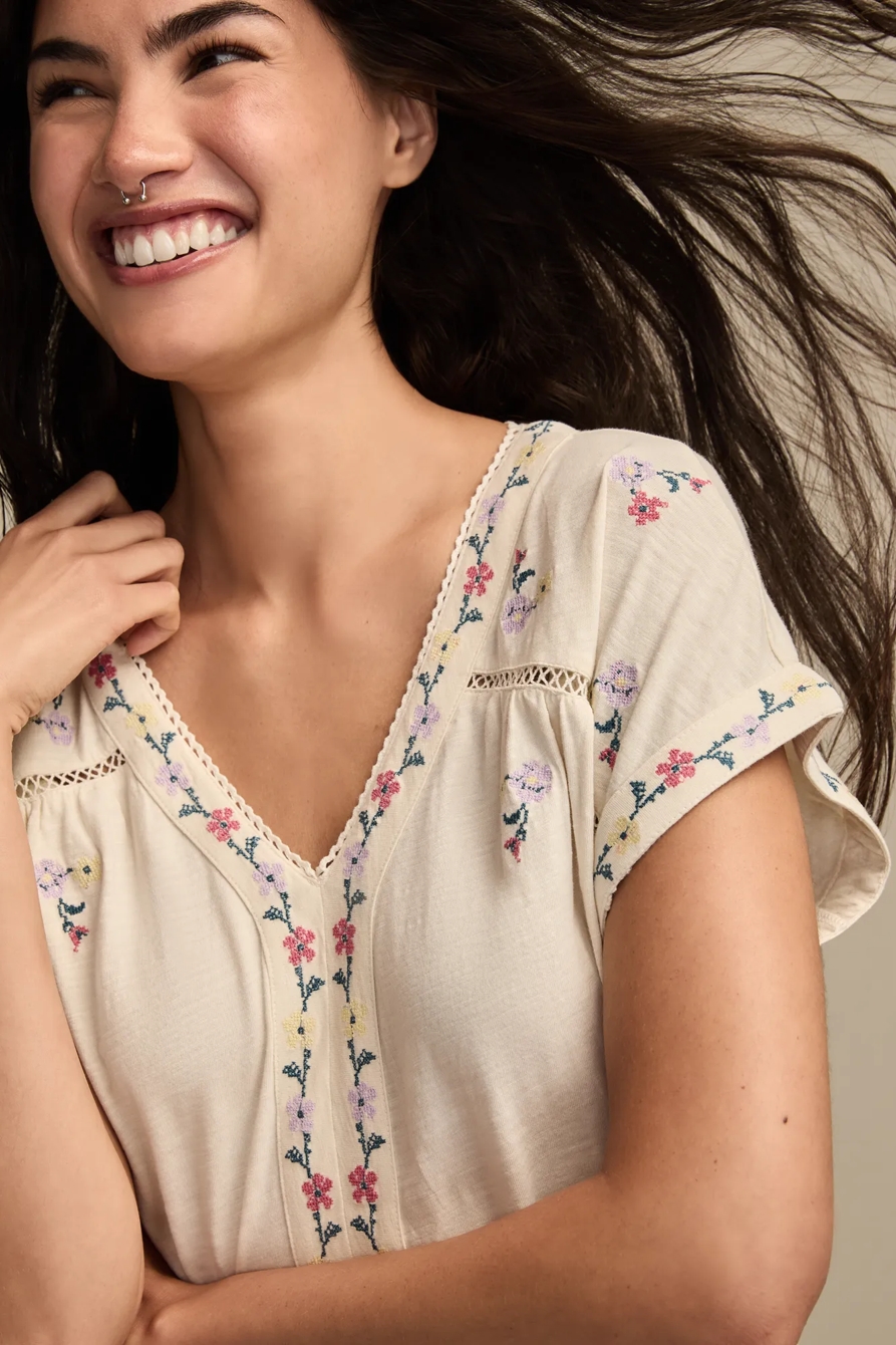 EMBROIDERED PEASANT TEE, image 5