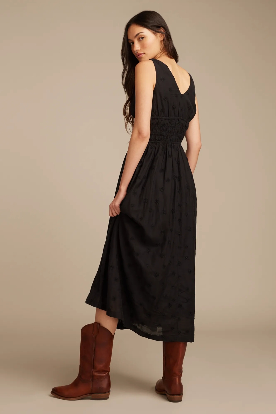 V-NECK SMOCKED WAIST MIDI, image 3