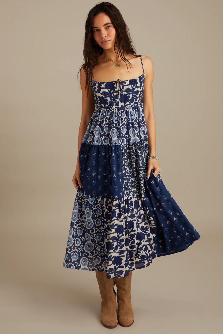 PATCHWORK MIX MIDI DRESS, image 3
