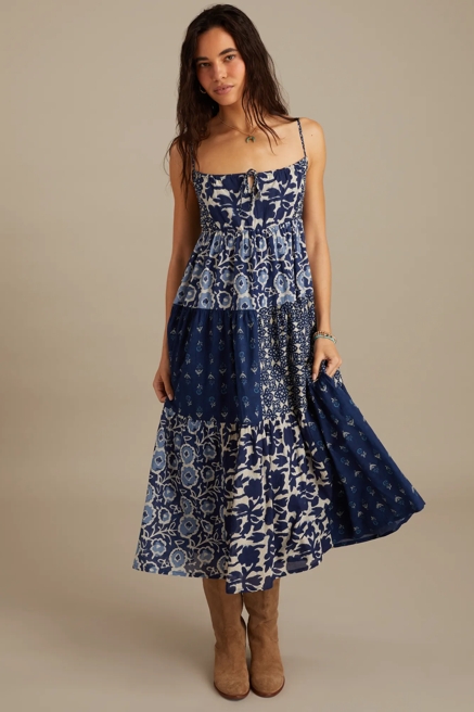 PATCHWORK MIX MIDI DRESS, image 3