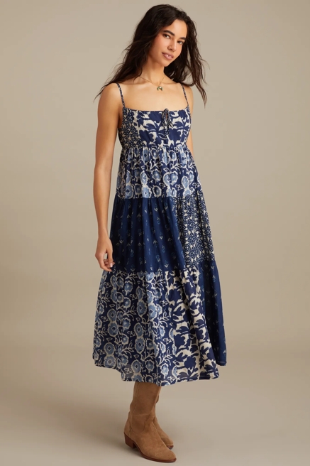 PATCHWORK MIX MIDI DRESS, image 4