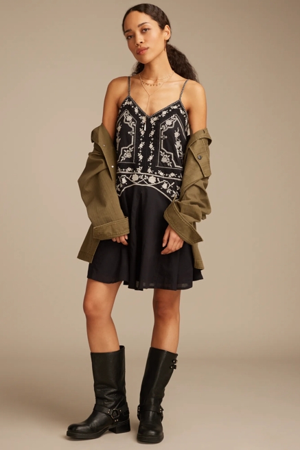 EMBROIDERED STRAPPY MINI DRESS, image 4