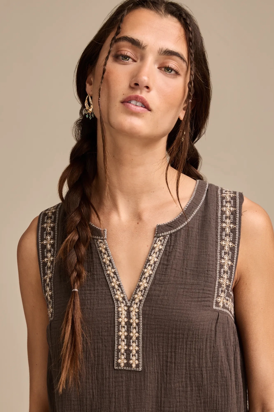 EMBROIDERED SHIFT MINI DRESS, image 3