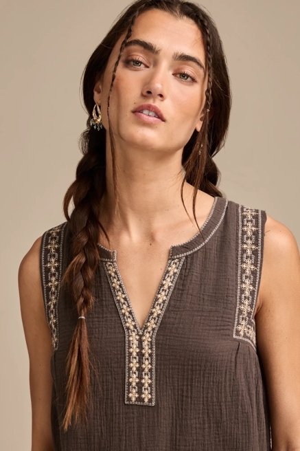 EMBROIDERED SHIFT MINI DRESS, image 3