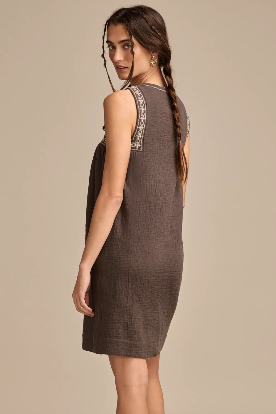 EMBROIDERED SHIFT MINI DRESS, image 6