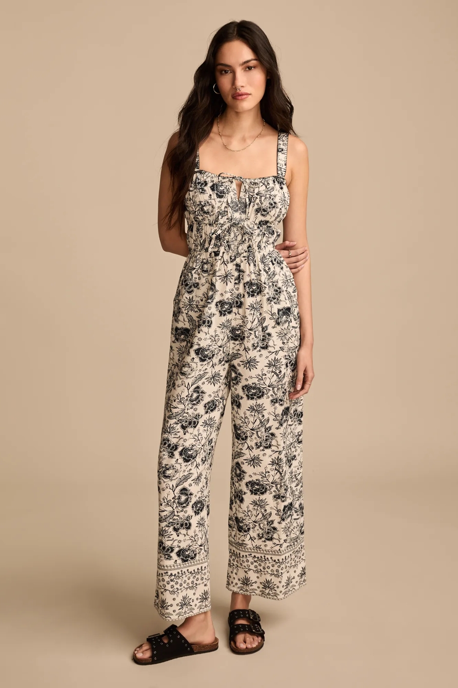 BORDER PRINT WIDE LEG JUMPSUIT, image 3