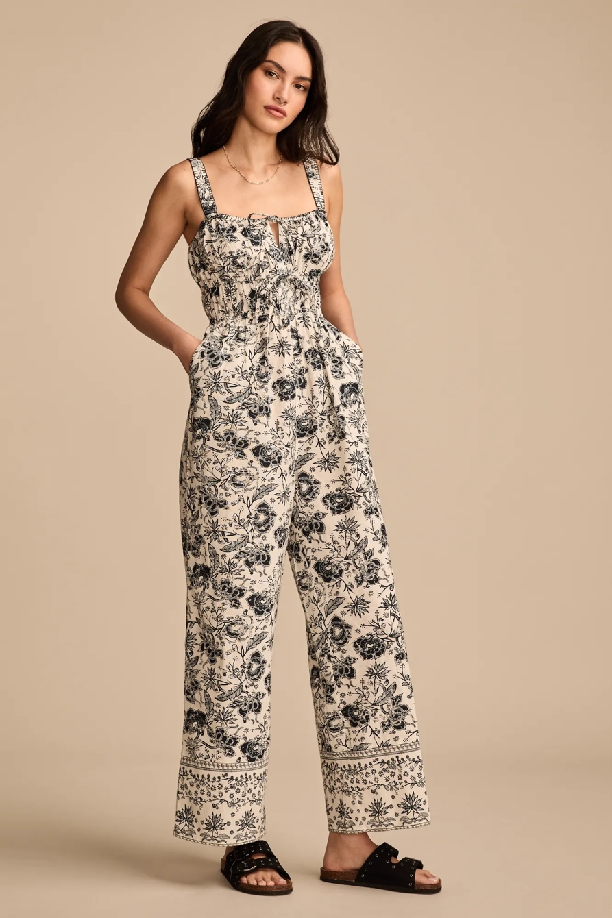 BORDER PRINT WIDE LEG JUMPSUIT, image 4