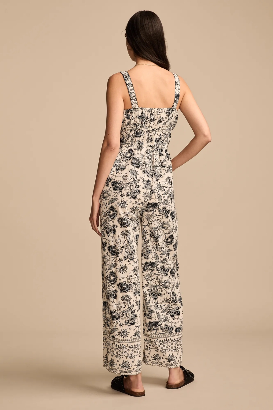 BORDER PRINT WIDE LEG JUMPSUIT, image 5