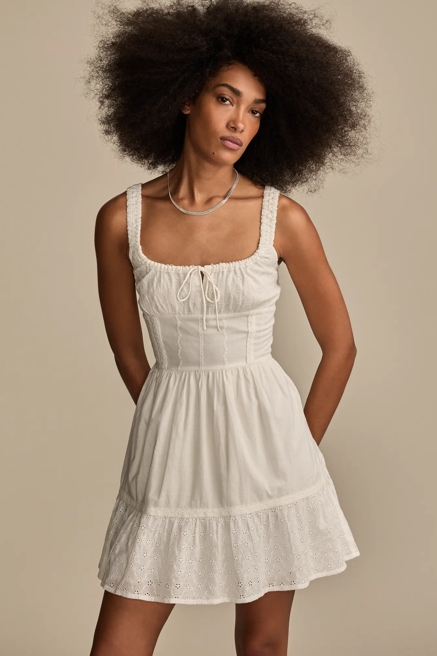 CORSET EYELET MINI DRESS, image 1