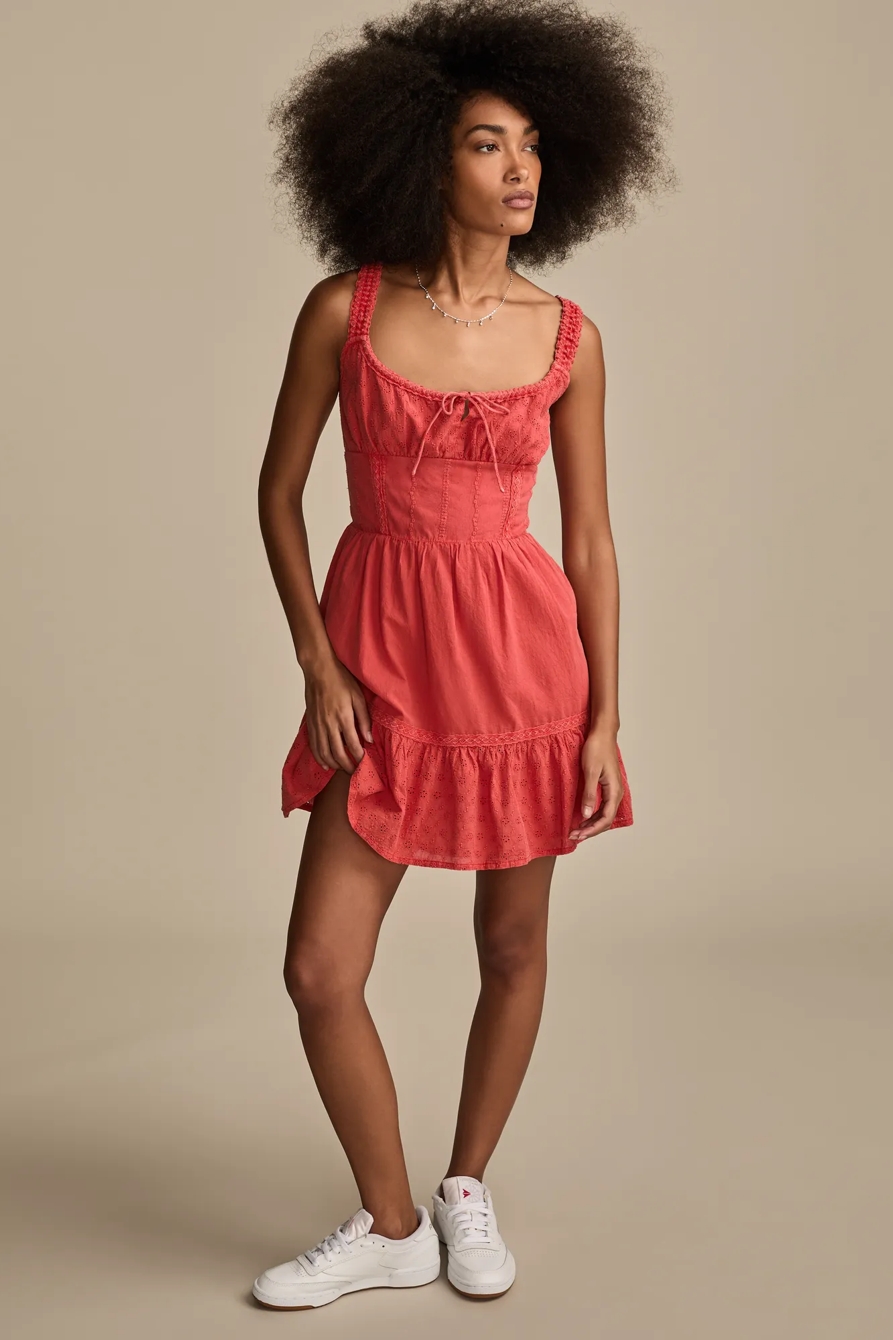 CORSET EYELET MINI DRESS, image 2