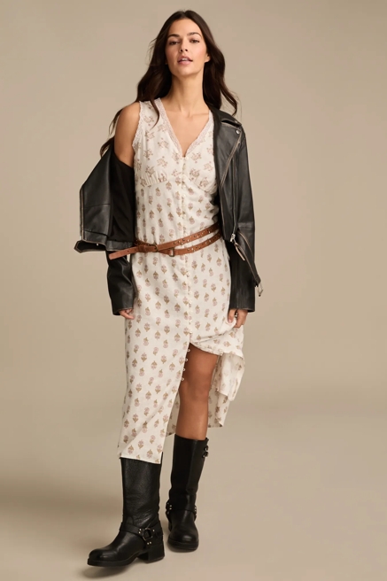 PRINTED BUTTON FRONT MAXI DRESS, image 2