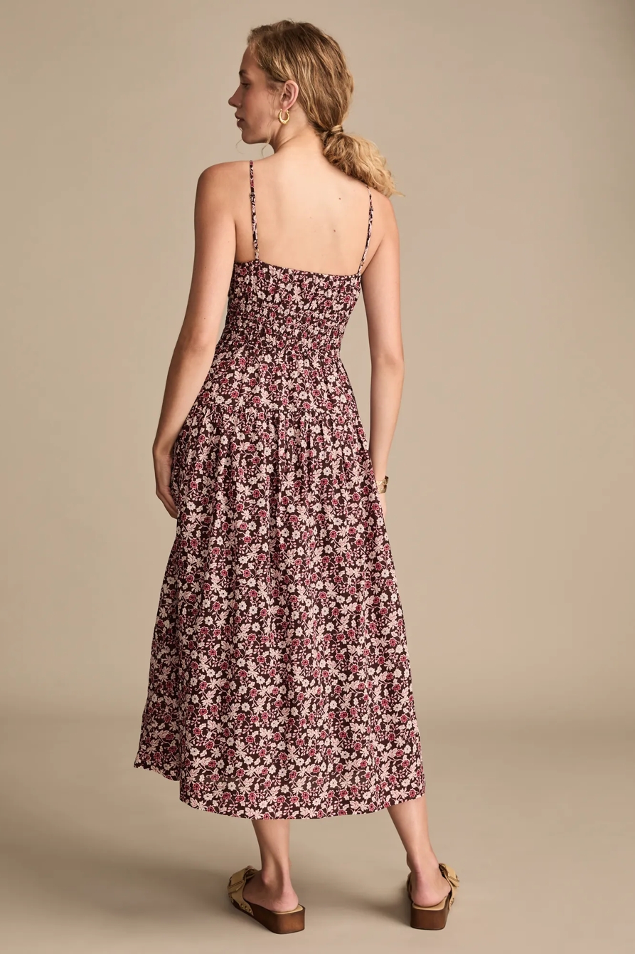 PRINTED SMOCKED MIDI DRESS, image 5