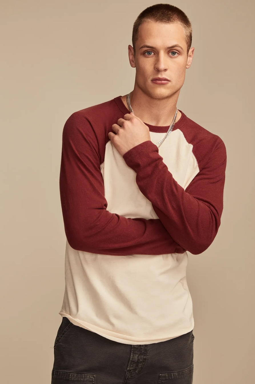 WASHED COTTON RAGLAN BASEBALL TEE, image 2
