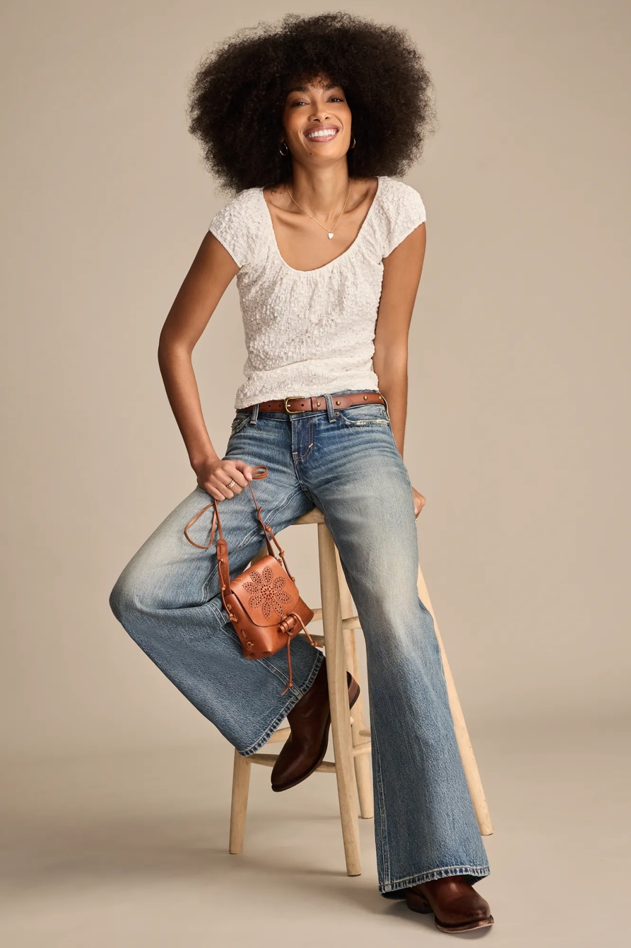 SHORT SLEEVE TEXTURED TOP, image 2