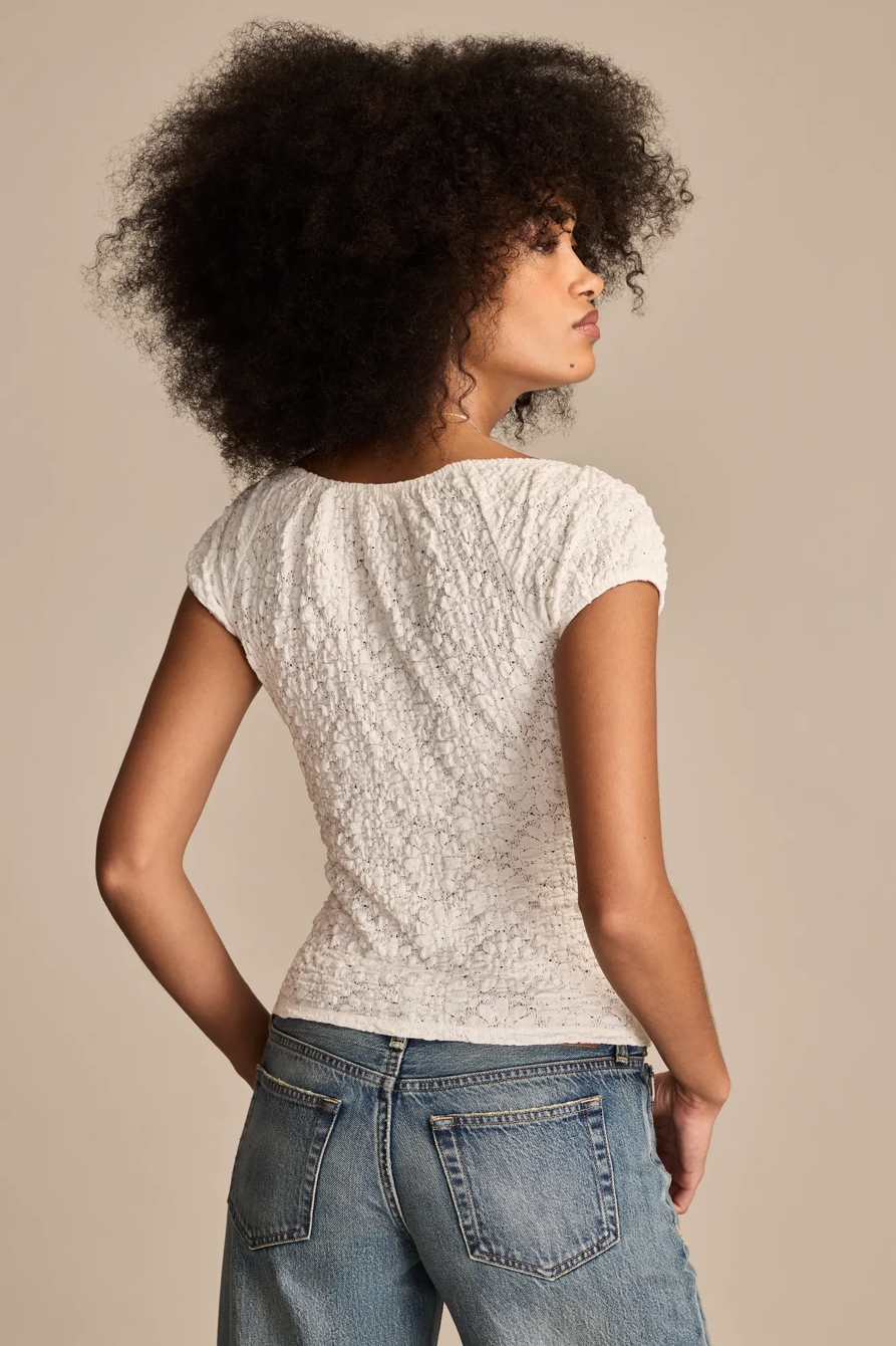 SHORT SLEEVE TEXTURED TOP, image 5