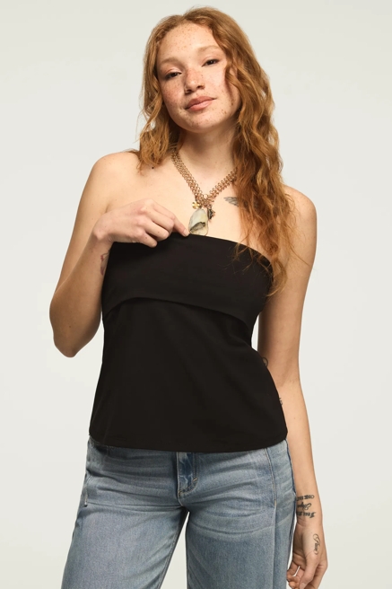 FOLDOVER KNIT TUBE TOP, image 1