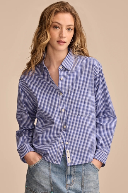 POPLIN CROPPED BUTTON DOWN, image 1