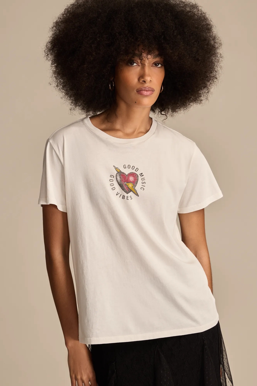 GOOD MUSIC GOOD VIBES BOYFRIEND TEE, image 4