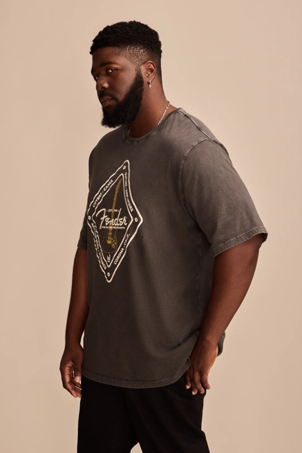 BIG & TALL FENDER DIAMOND BLACK TEE, image 4