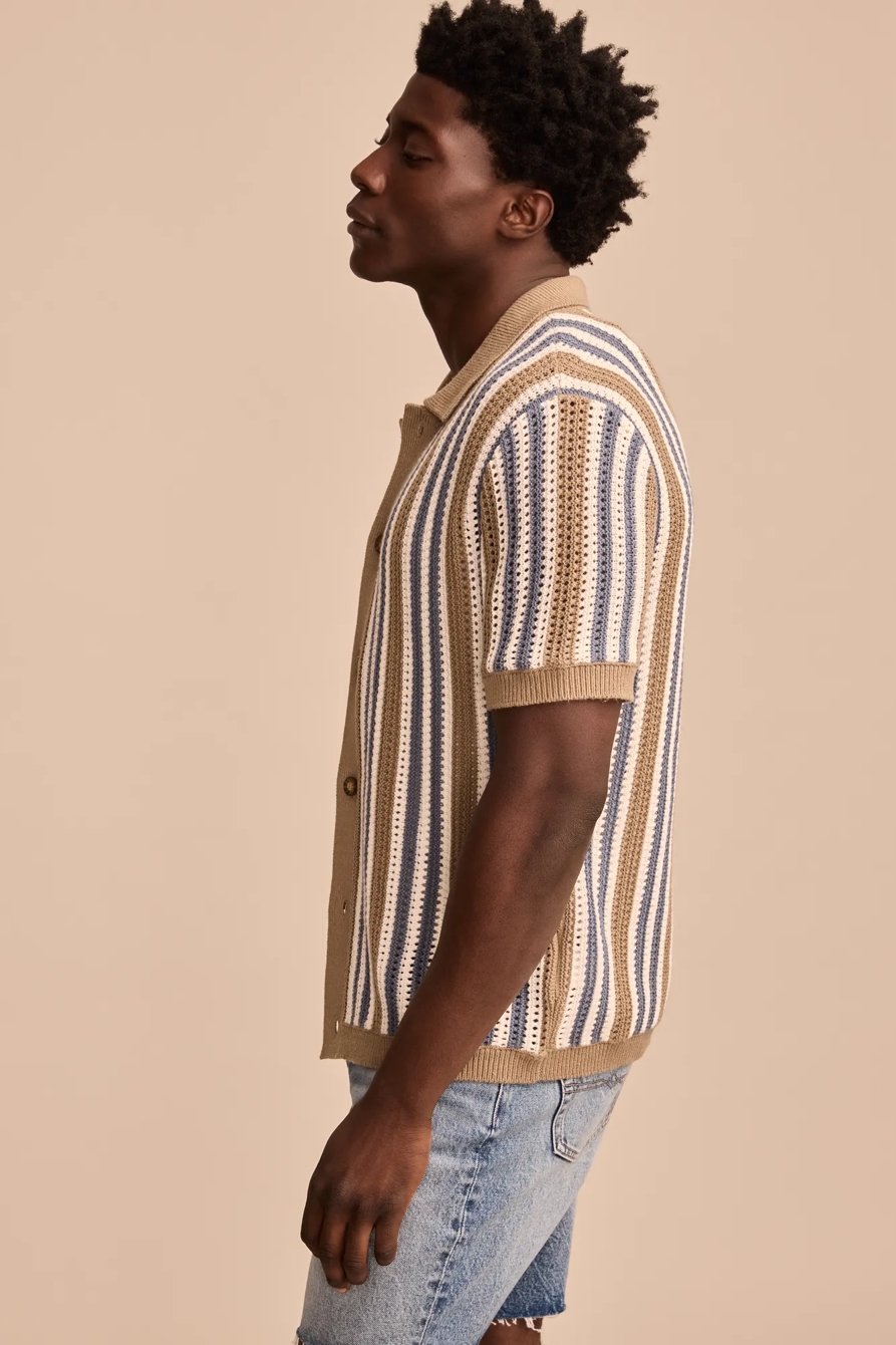 STRIPE BUTTON THROUGH SWEATER, image 4
