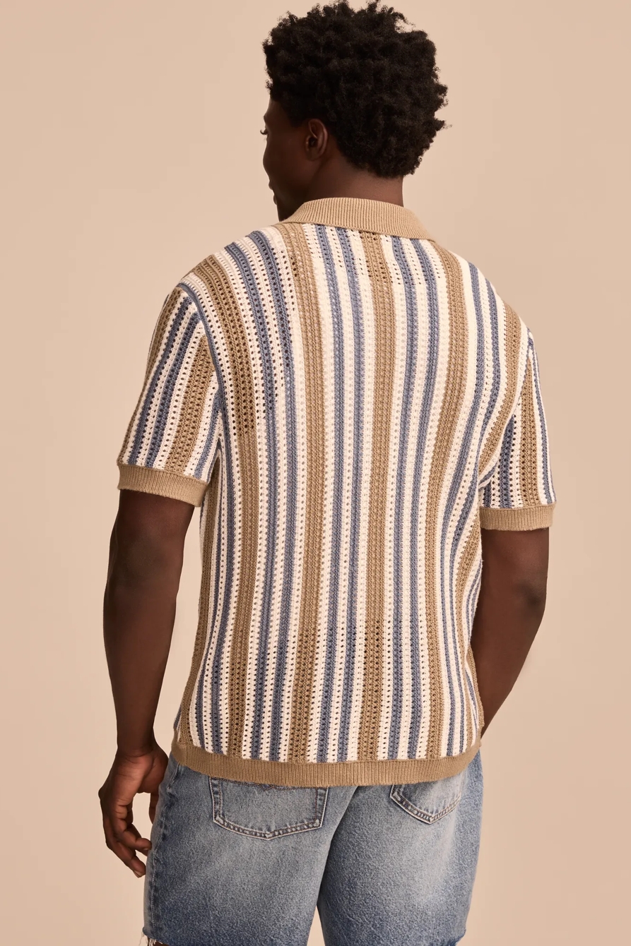 STRIPE BUTTON THROUGH SWEATER, image 5