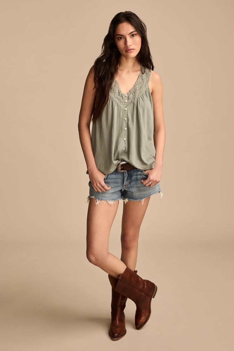 LACE TRIM TANK, image 1