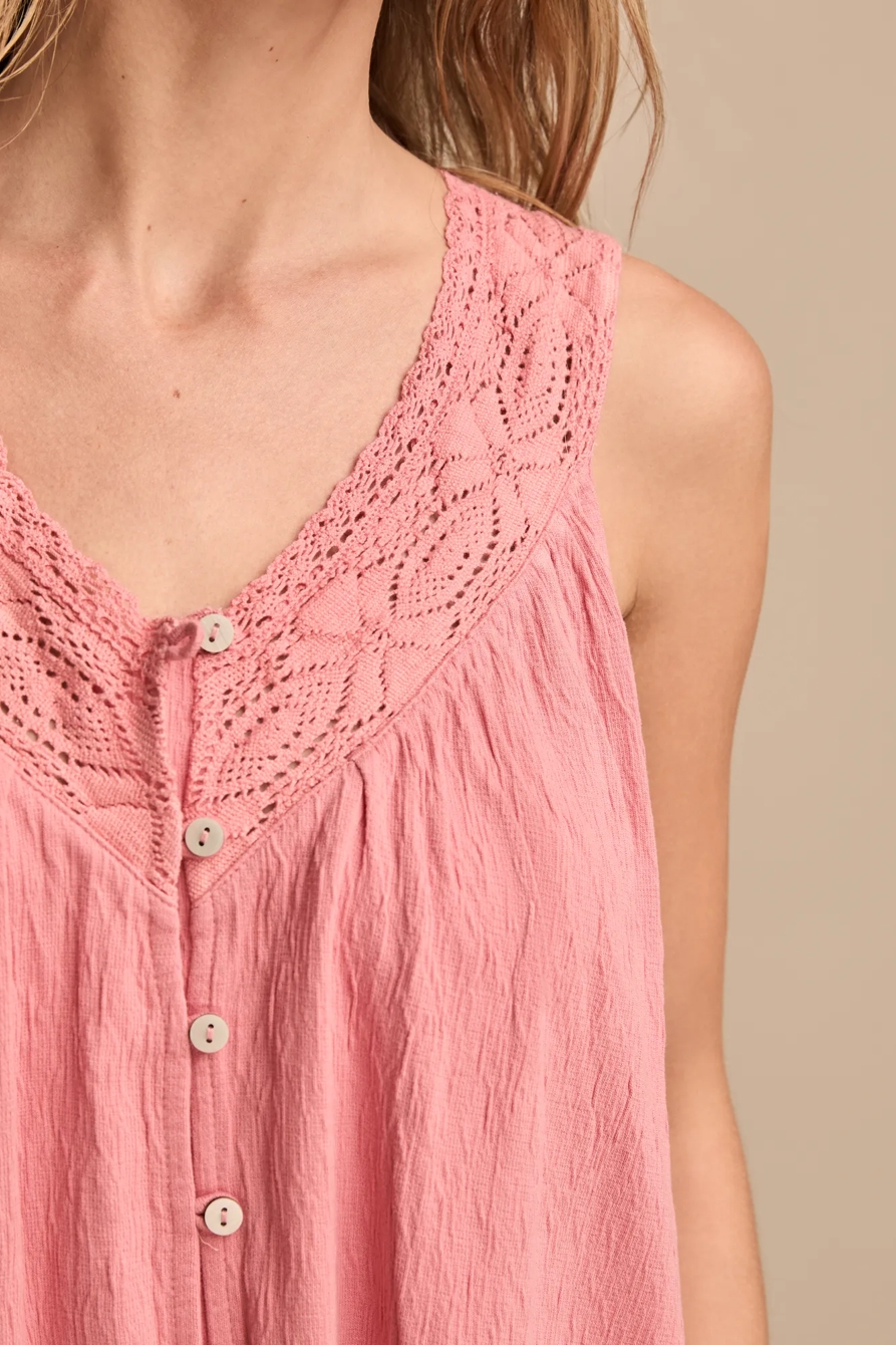 LACE TRIM TANK, image 2