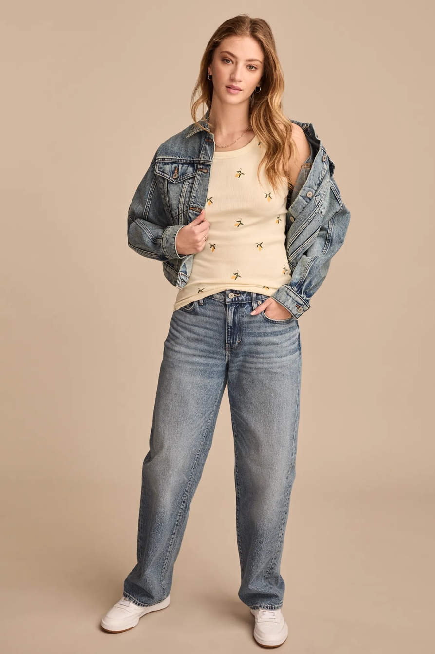 RIBBED ESSENTIAL EMBROIDERED TANK, image 2