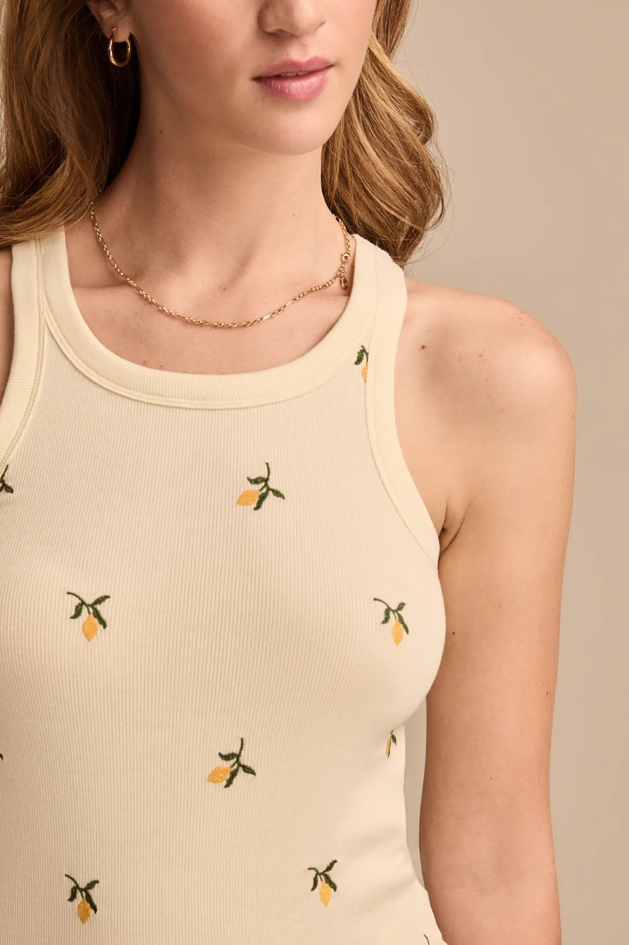 RIBBED ESSENTIAL EMBROIDERED TANK, image 3
