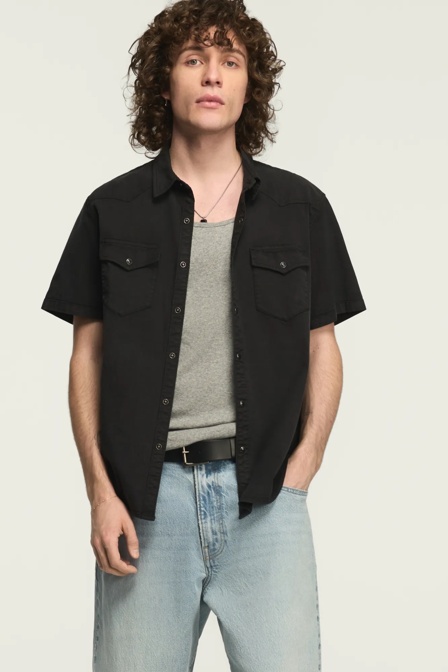 VINTAGE TWILL SHORT SLEEVE WESTERN SHIRT, image 1