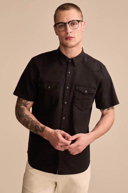 VINTAGE TWILL SHORT SLEEVE WESTERN SHIRT, image 1