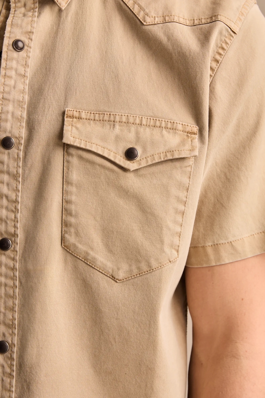 VINTAGE TWILL SHORT SLEEVE WESTERN SHIRT, image 2