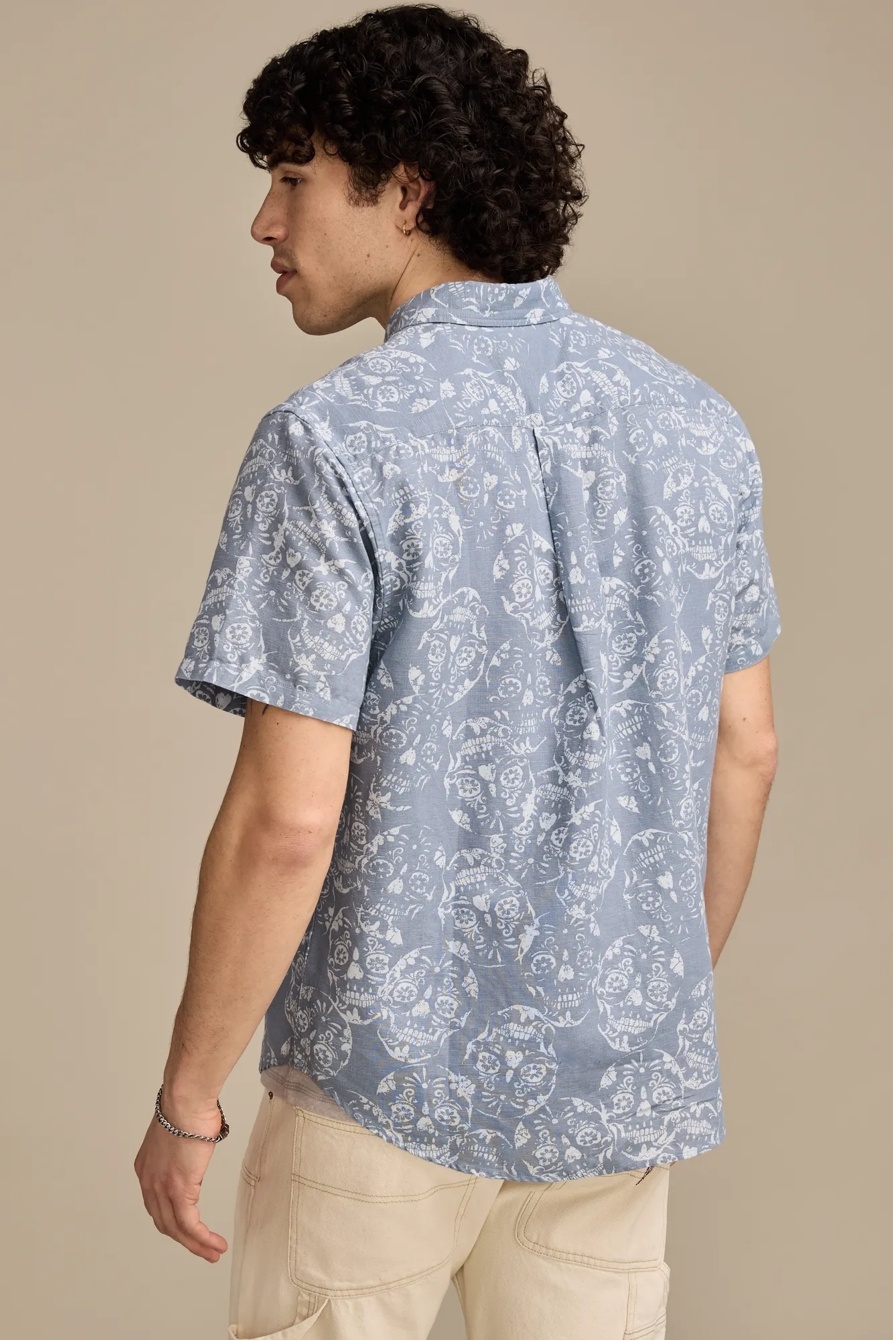 PRINTED CHAMBRAY SHORT SLEEVE SHIRT, image 3