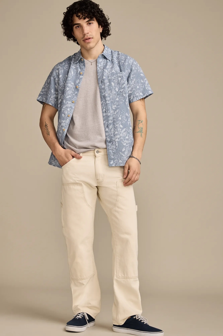 PRINTED CHAMBRAY SHORT SLEEVE SHIRT, image 5