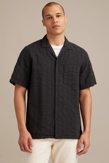 SEERSUCKER CAMP COLLAR SHORT SLEEVE SHIRT, image 1