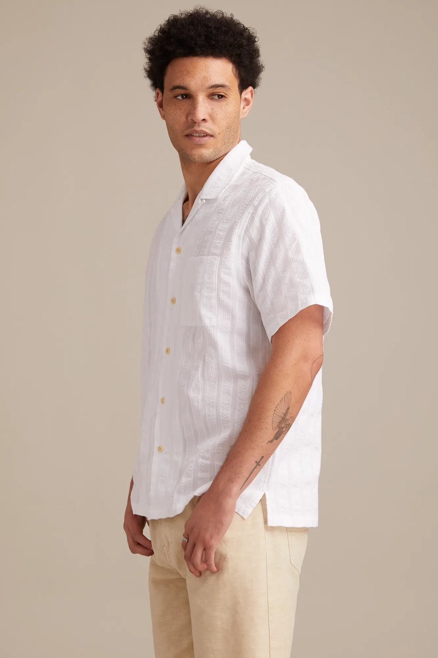 SEERSUCKER CAMP COLLAR SHORT SLEEVE SHIRT, image 3