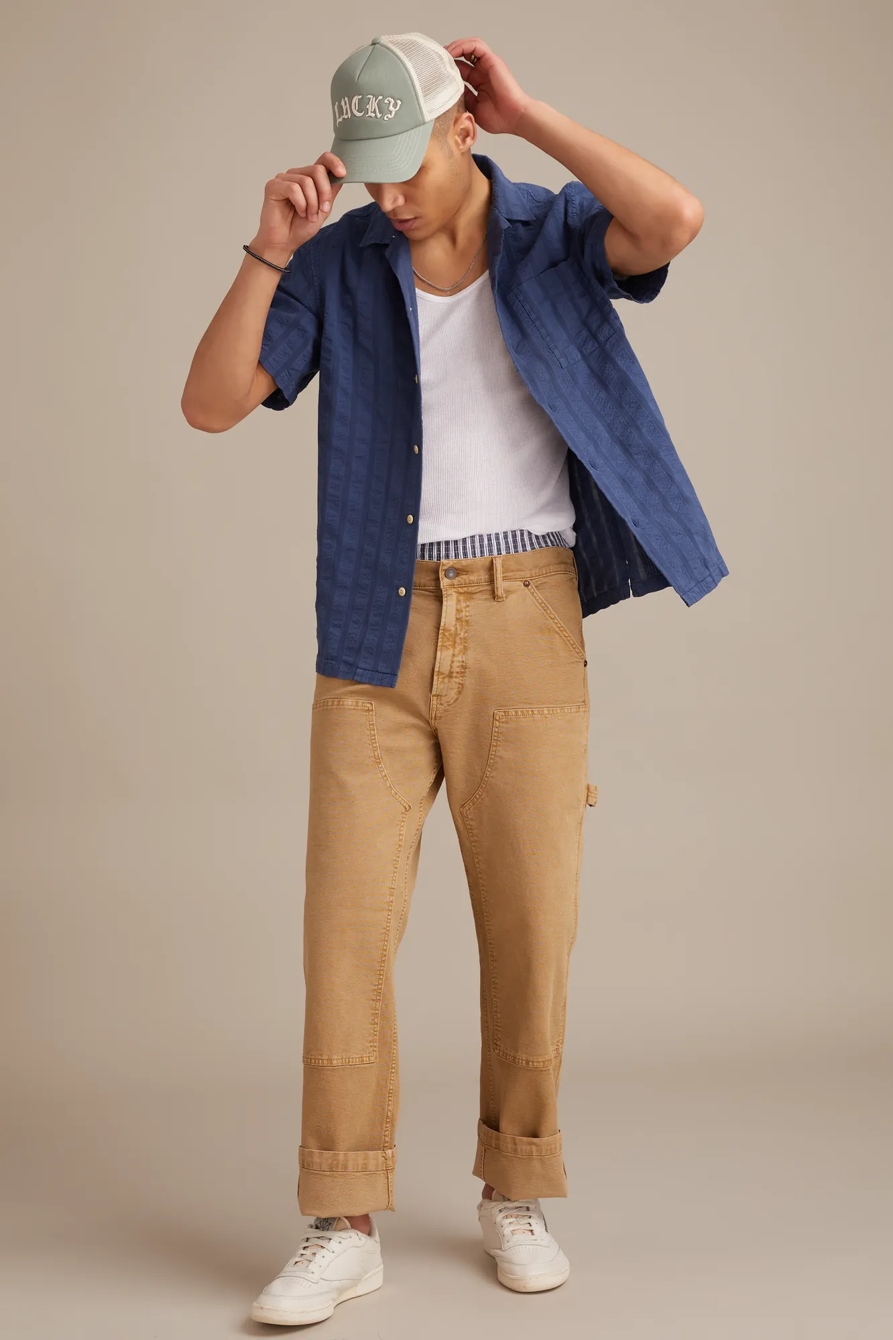 SEERSUCKER CAMP COLLAR SHORT SLEEVE SHIRT, image 5