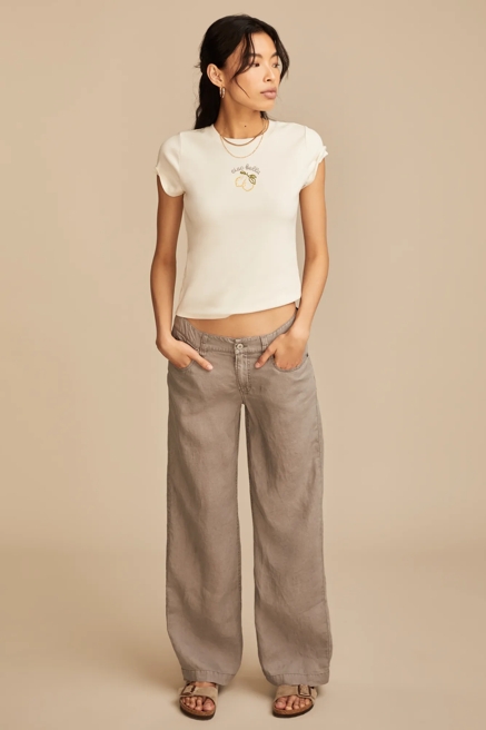 BAGGY WIDE LEG LINEN PANT, image 3