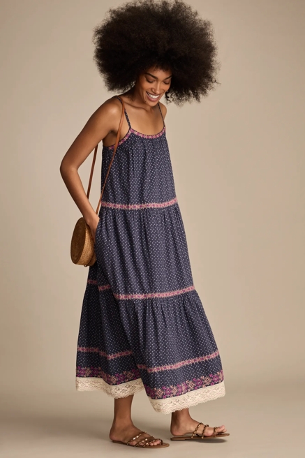 EMBROIDERED PRINTED MARKET MAXI DRESS, image 4