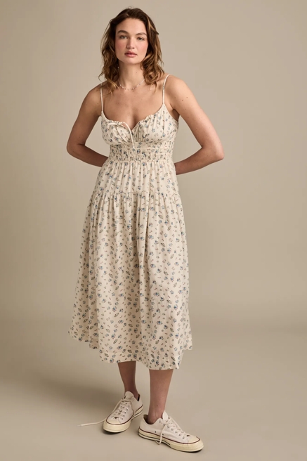 SMOCKED WAIST MIDI DRESS, image 3