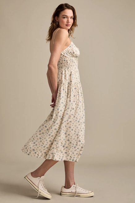 SMOCKED WAIST MIDI DRESS, image 4