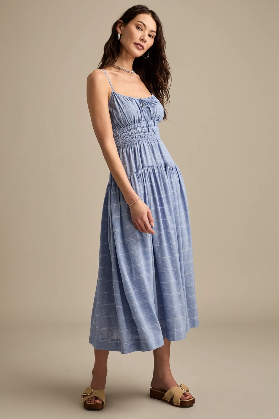 SMOCKED WAIST MIDI DRESS, image 3