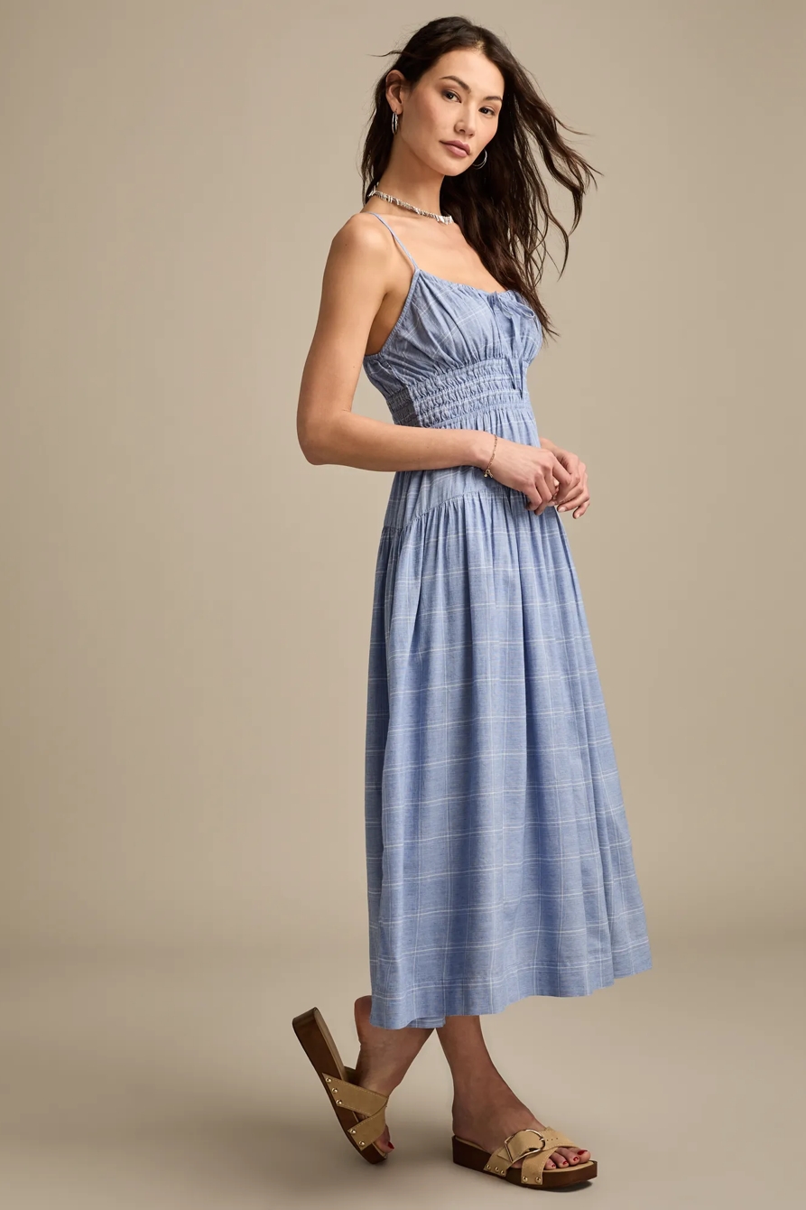 SMOCKED WAIST MIDI DRESS, image 4