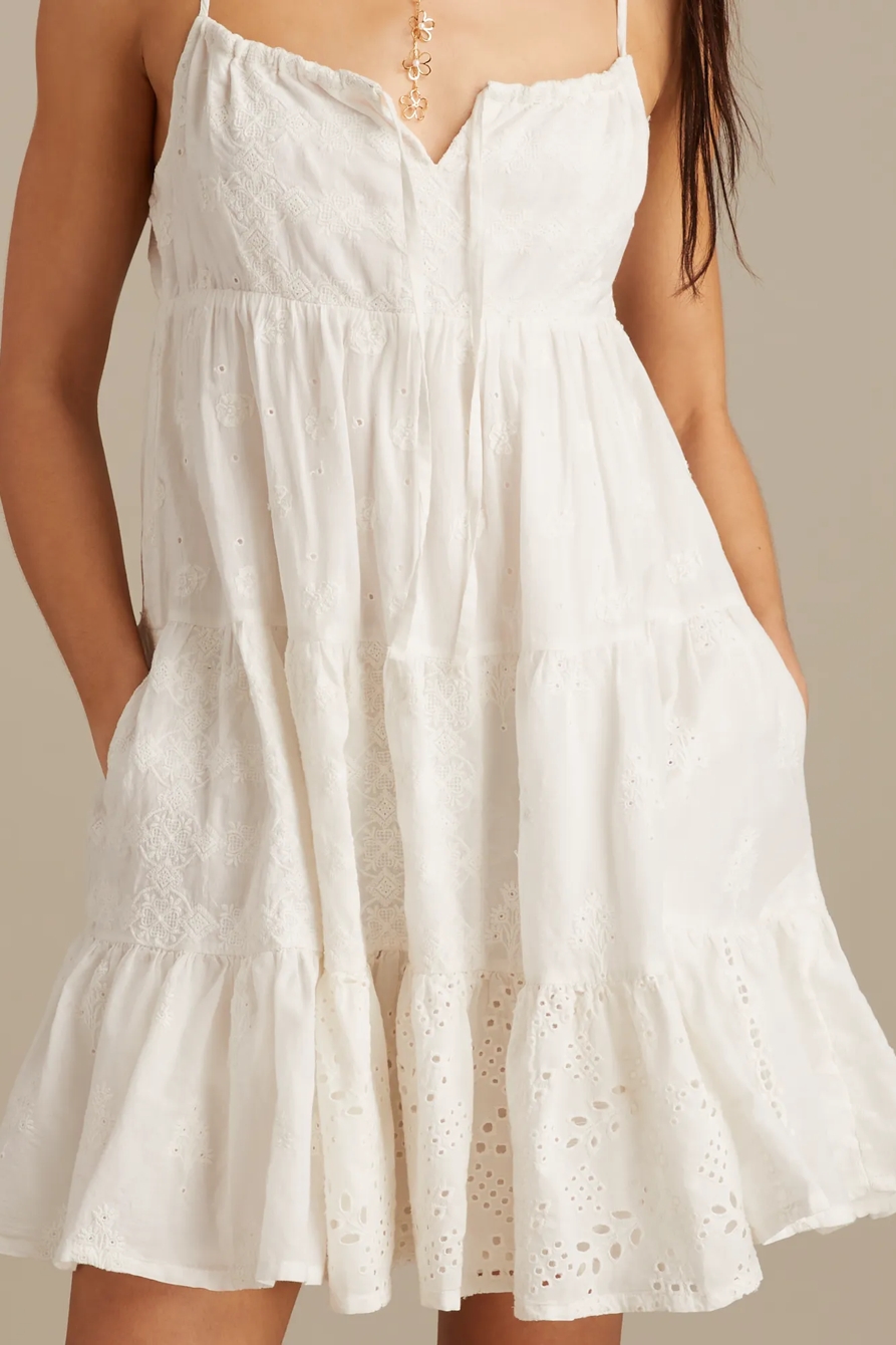 EYELET MIX MINI DRESS, image 4