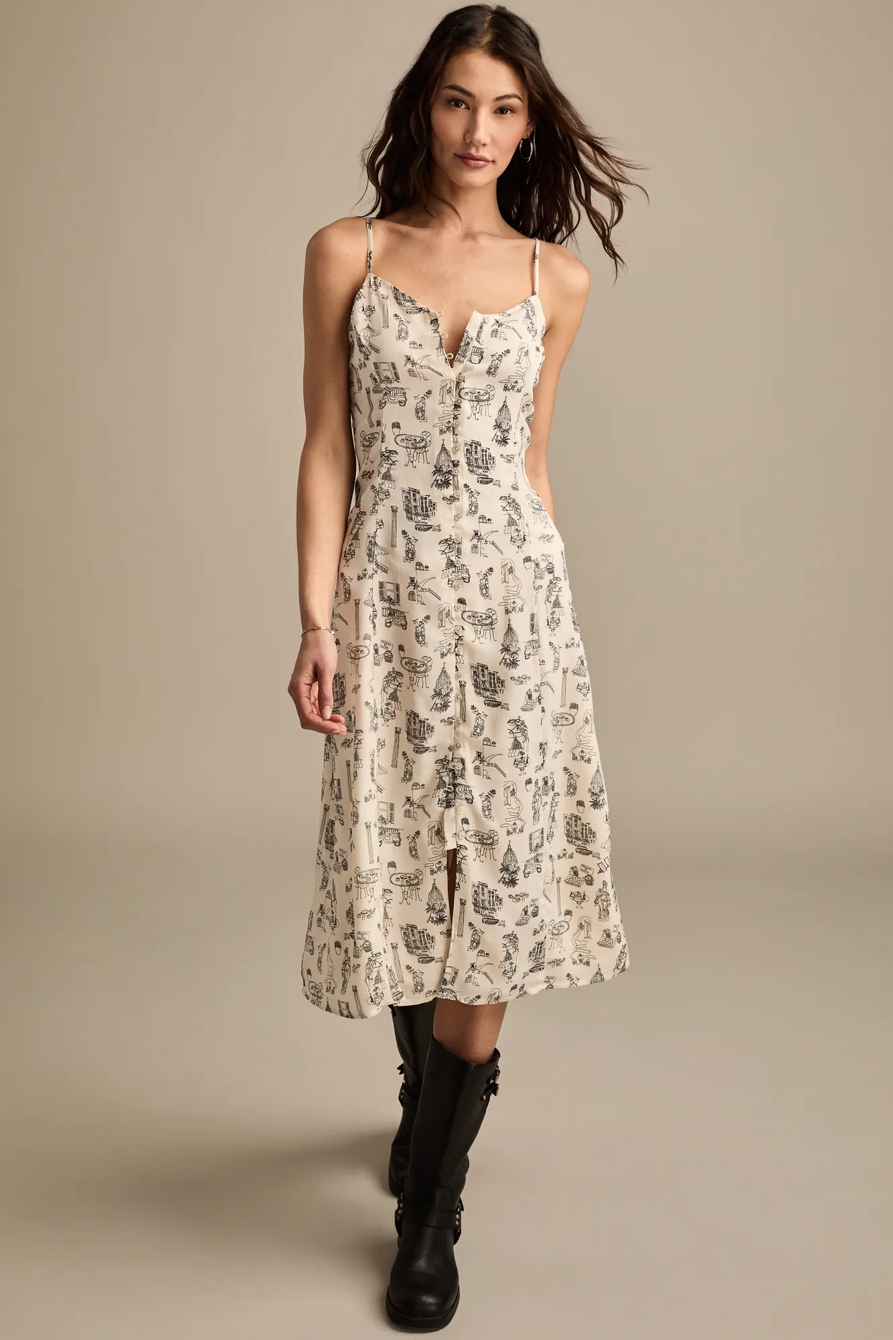 PRINTED SIMONE SLIP DRESS, image 3