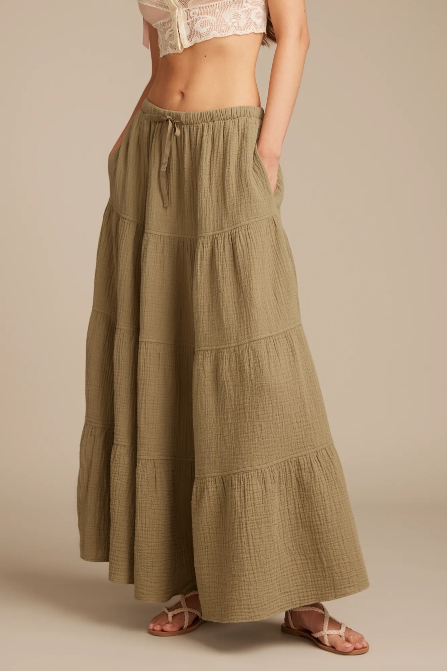 GAUZY TIERED MAXI SKIRT, image 2